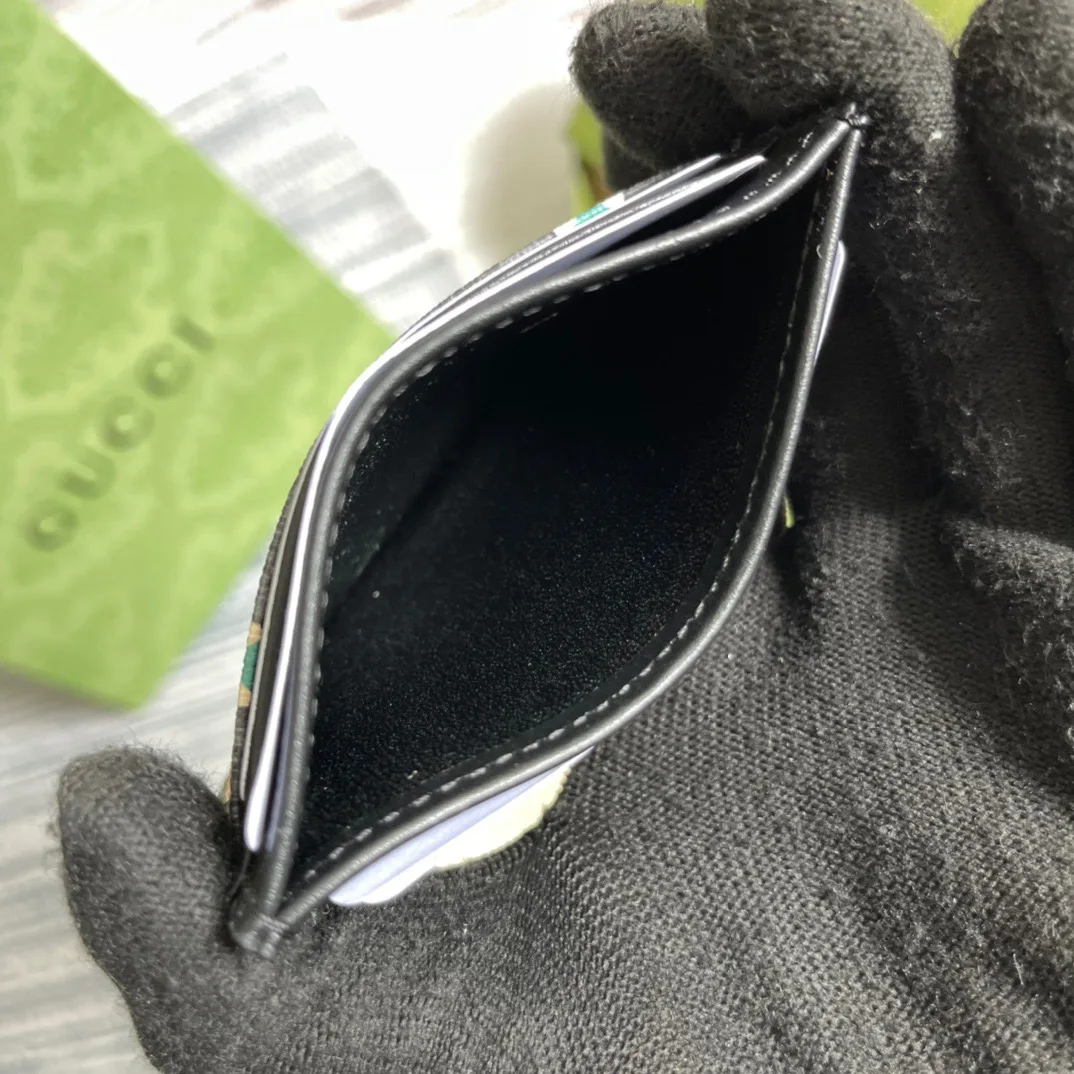 Alternative view of Gucci Card Case Black with Bees /