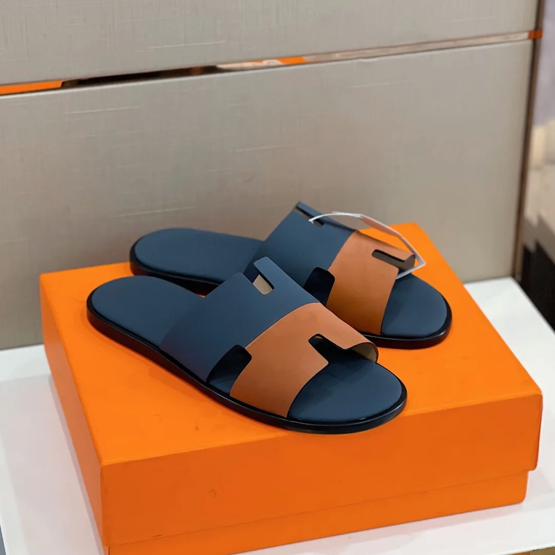 Alternative view of Hermes Izmir Sandals Dark Blue/ Brown