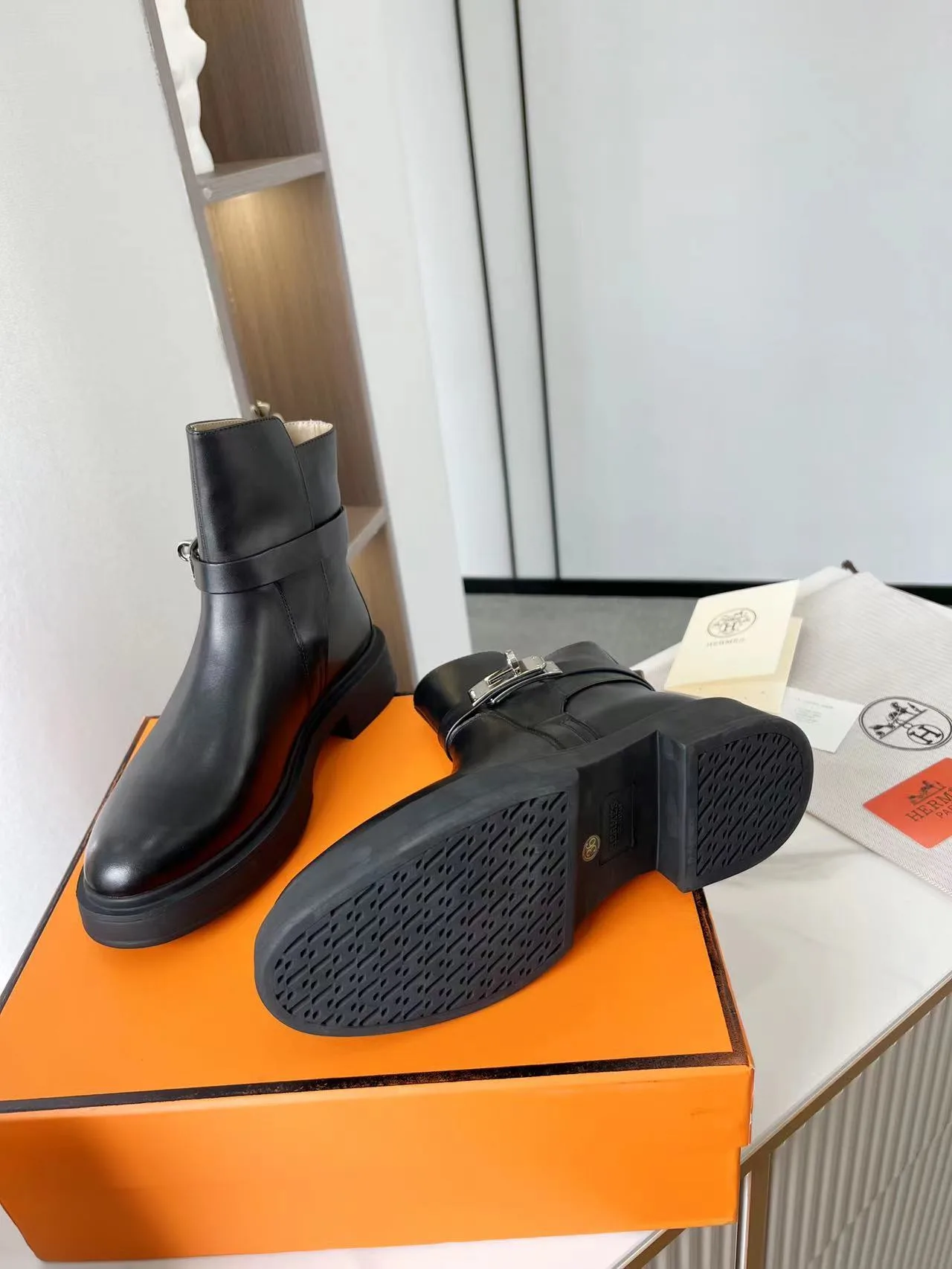 Hermes Veo Ankle Boots Black , Shoes - Image 7