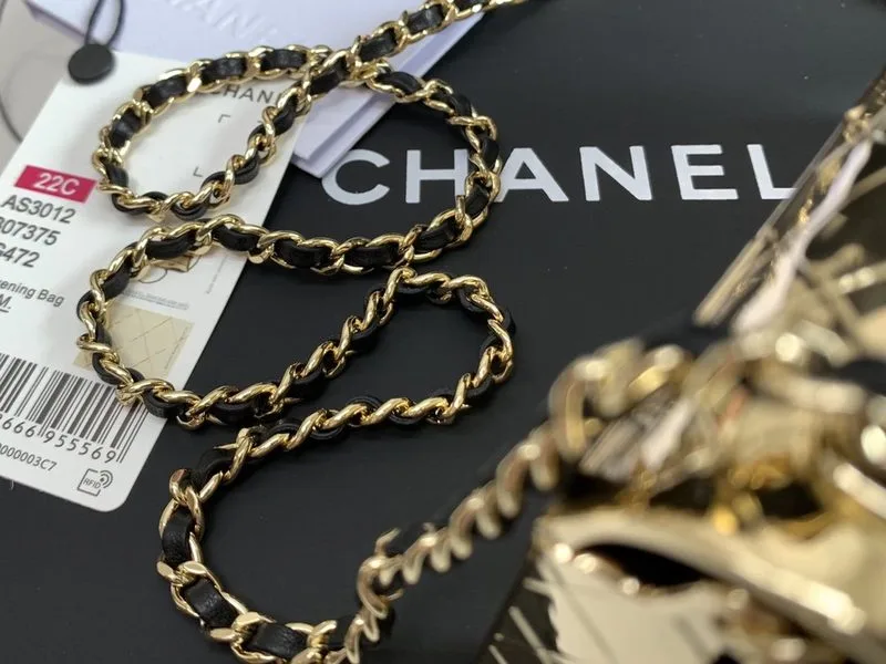 Chanel Evening Flap Bag Small Crossbody / Gold Metalic Gold Hardware - Image 8