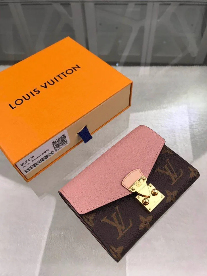 Louis Vuitton Pallas Compact Wallet Combines Monogram Canvas Pink - Image 5