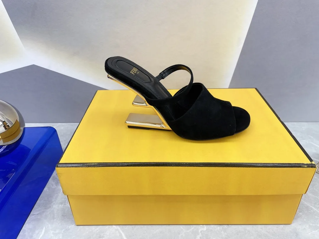 Alternative view of Fendi First Black Velvet High-Heeled Sandals