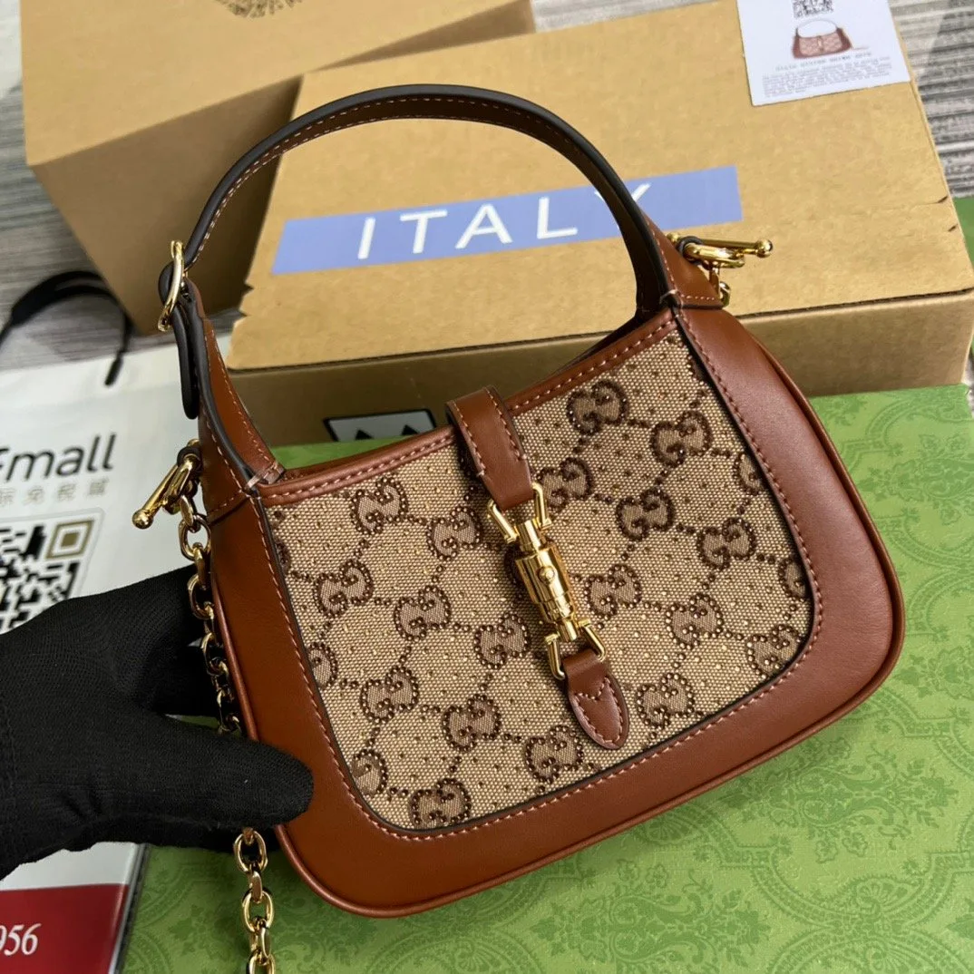 Gucci Jackie 1961 Mini GG Shoulder Bag Beige - Image 3