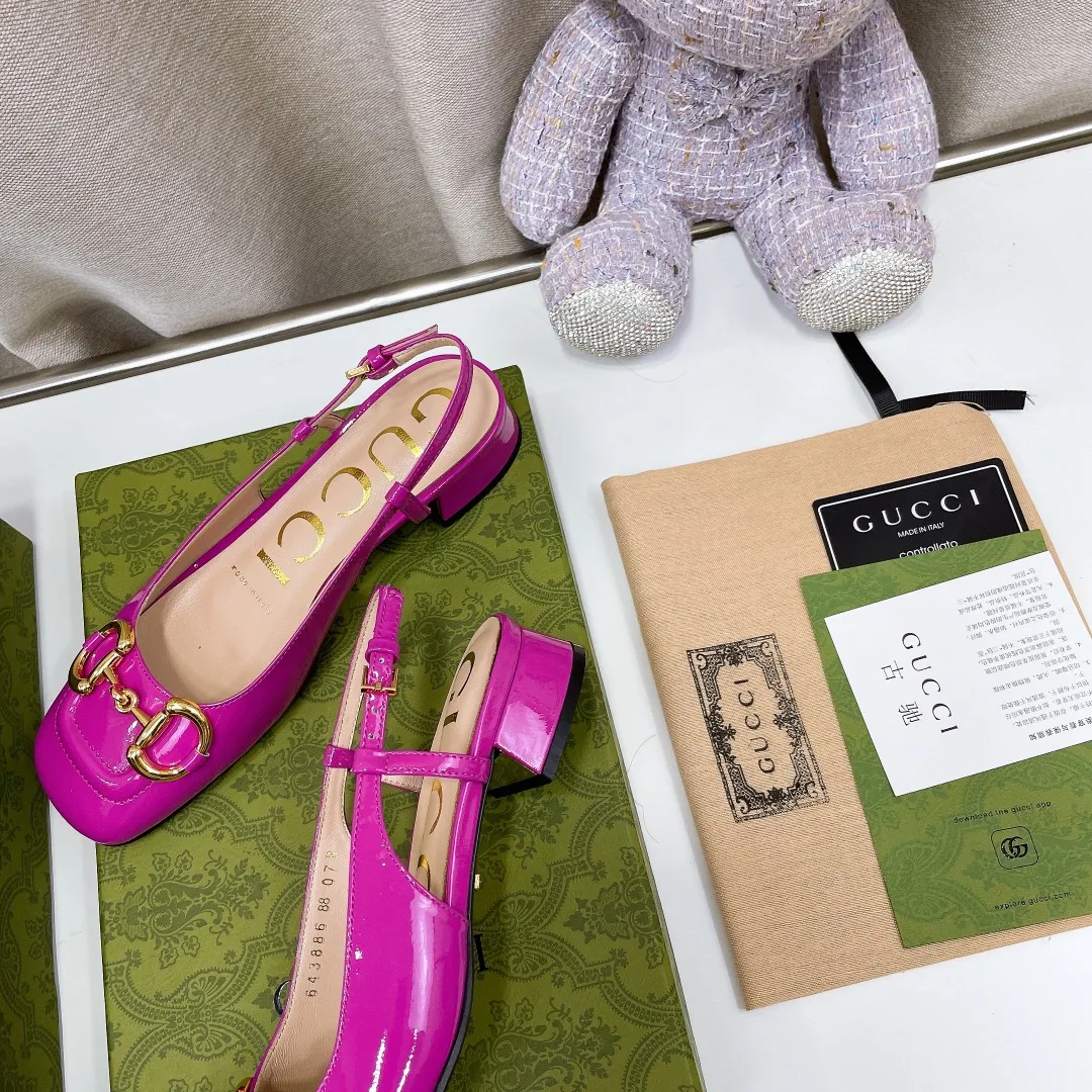 Gucci Women’s Slingback With Horsebit Dark Pink - Image 4
