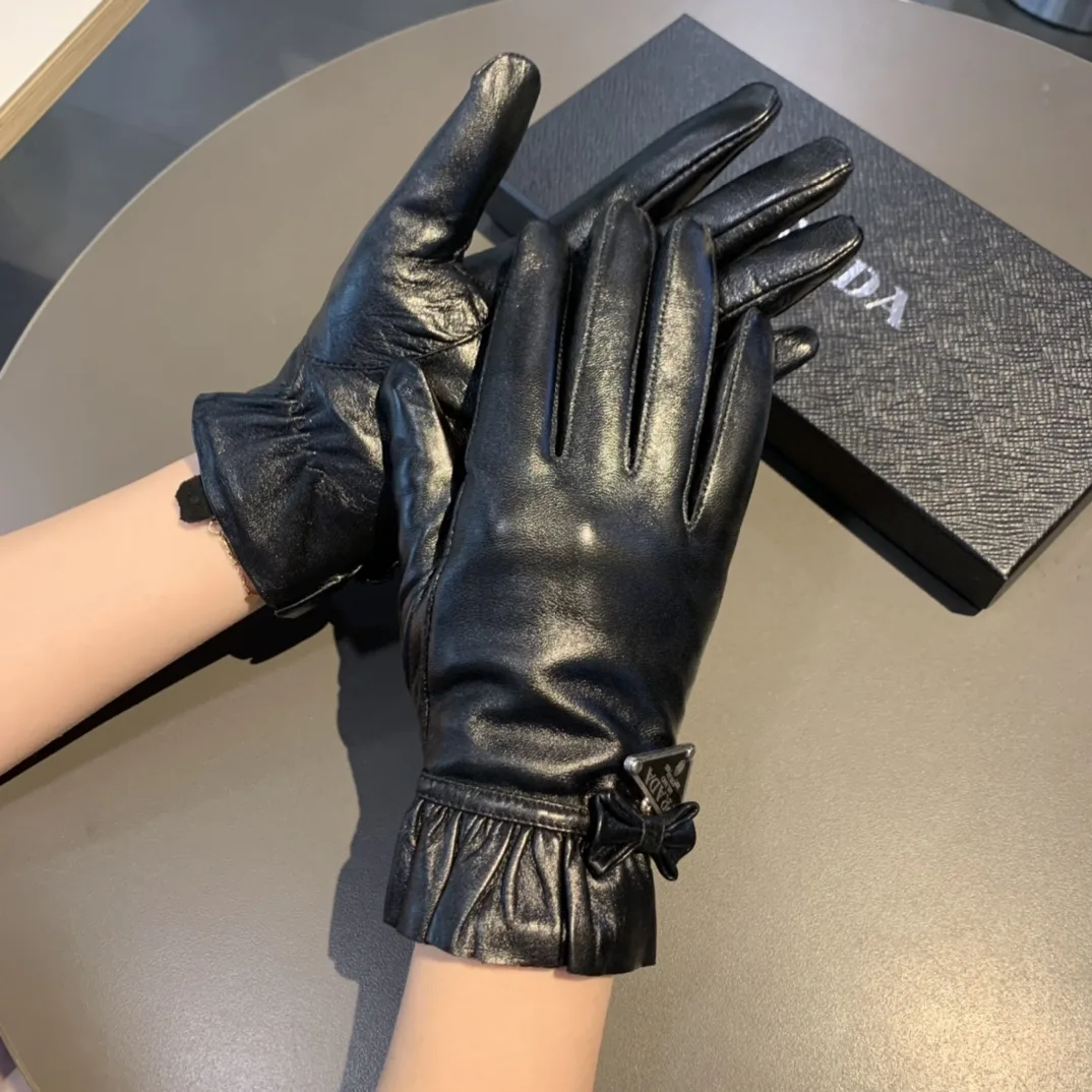 Prada Nappa Gloves In Black - Image 8