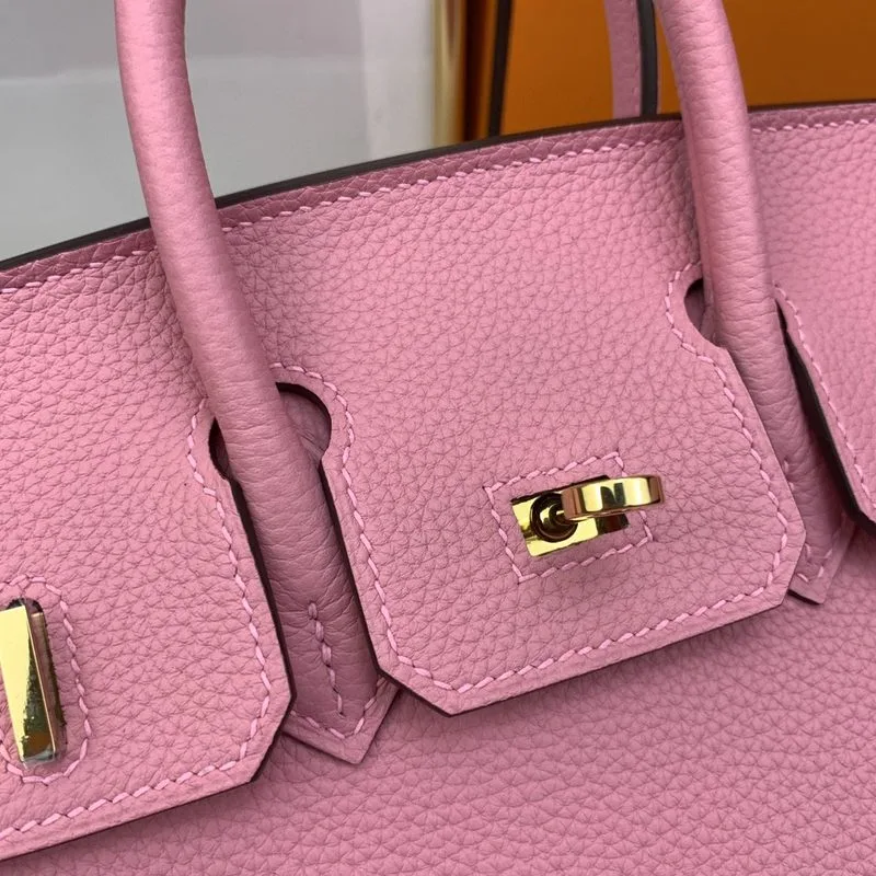 Hermes Birkin Top Handle Bag / Nata Swift Pink Gold Hardware - Image 7