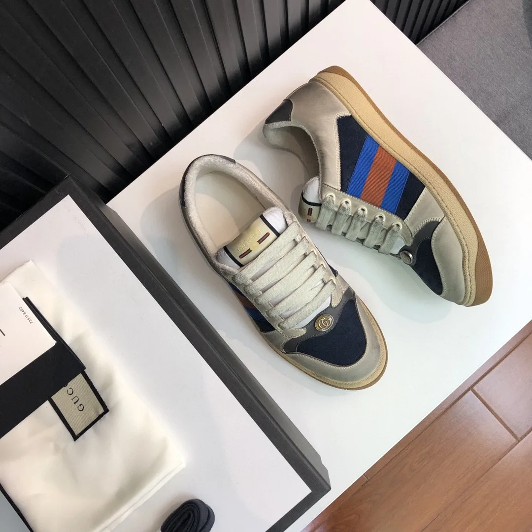 Alternative view of Gucci Women’s GG Screener Distressed White Blue