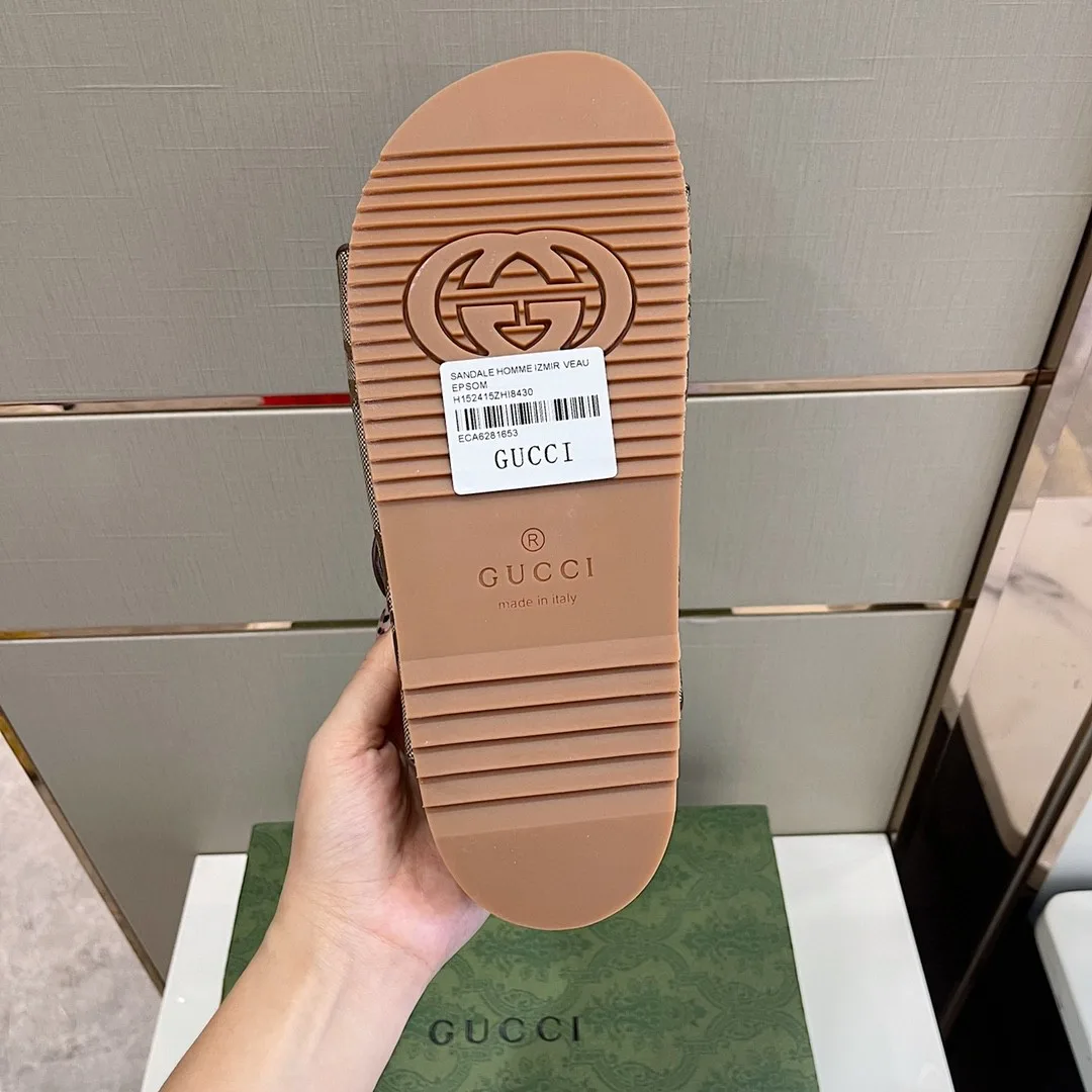 Gucci Maxi GG Slide Sandal With Straps Beige And Ebony 2HK60 - Image 4