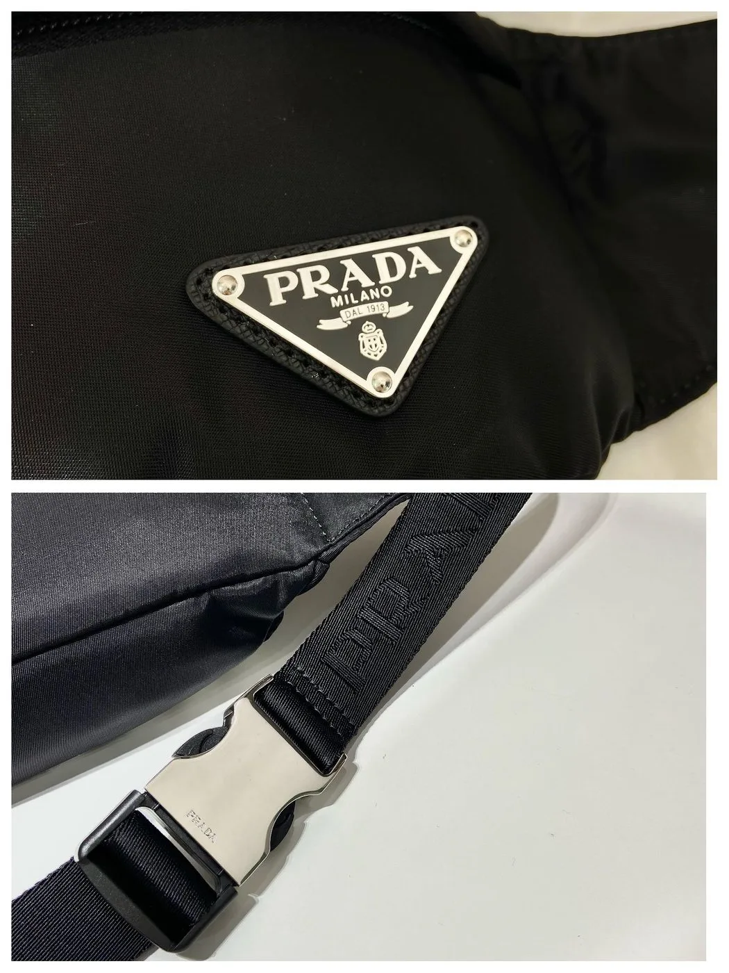 Alternative view of Prada Re-Nylon And Saffiano Belt Bag Black