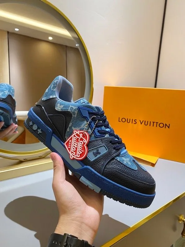Louis Vuitton Trainer Sneaker Monogram Denim Blue Nigo/Virgil Abloh LV 1A9IQ9 - Image 9