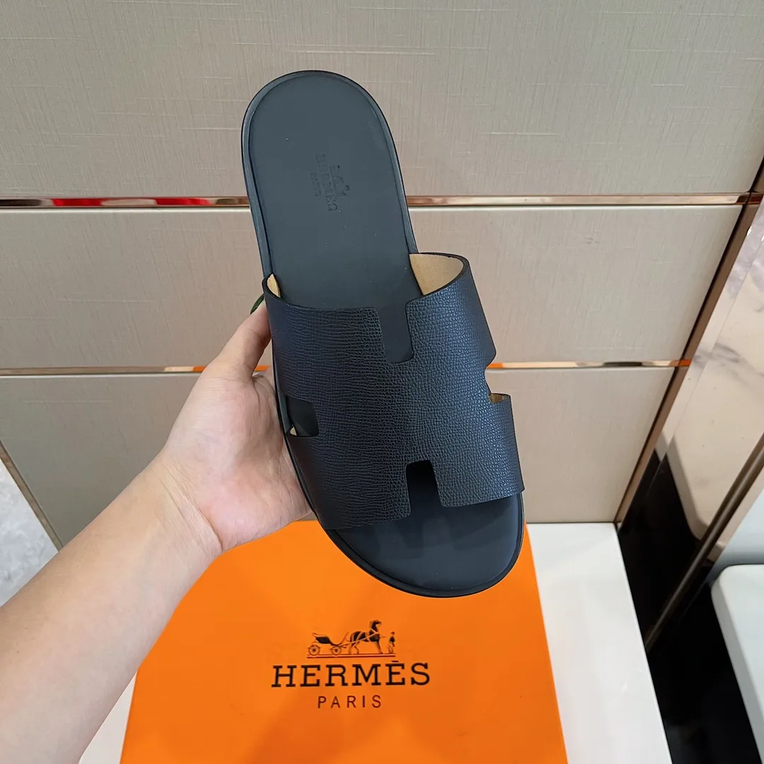 Hermes Izmir Sandals Black/ Orange - Image 7