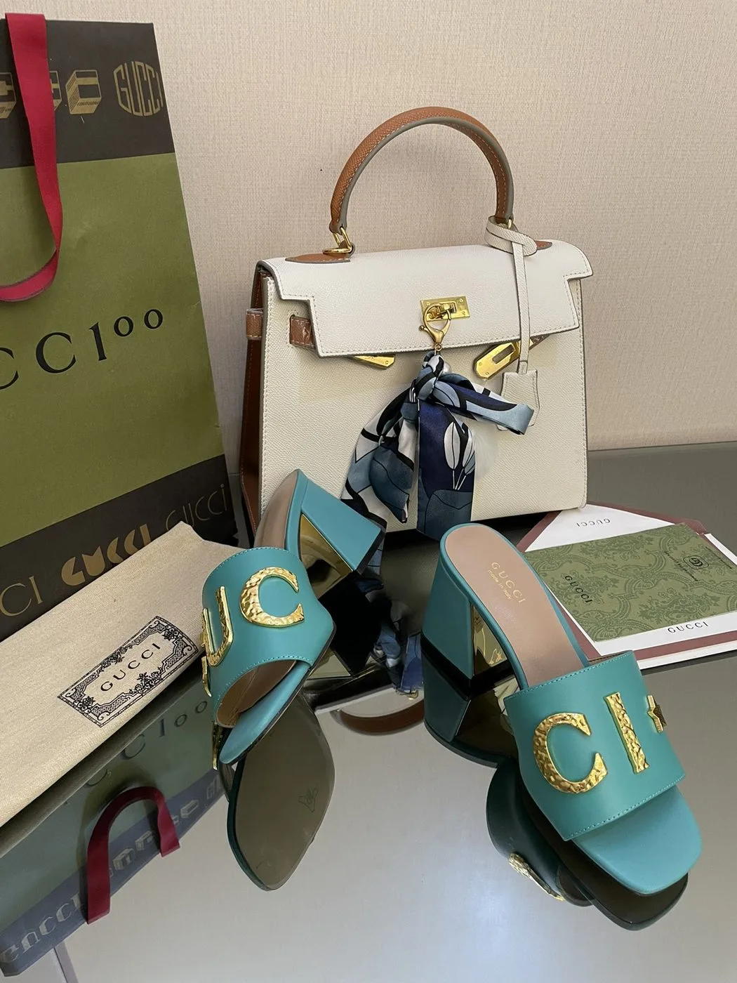 Alternative view of Gucci Women’s ‘Gucci’ Slide Sandal Jade Green