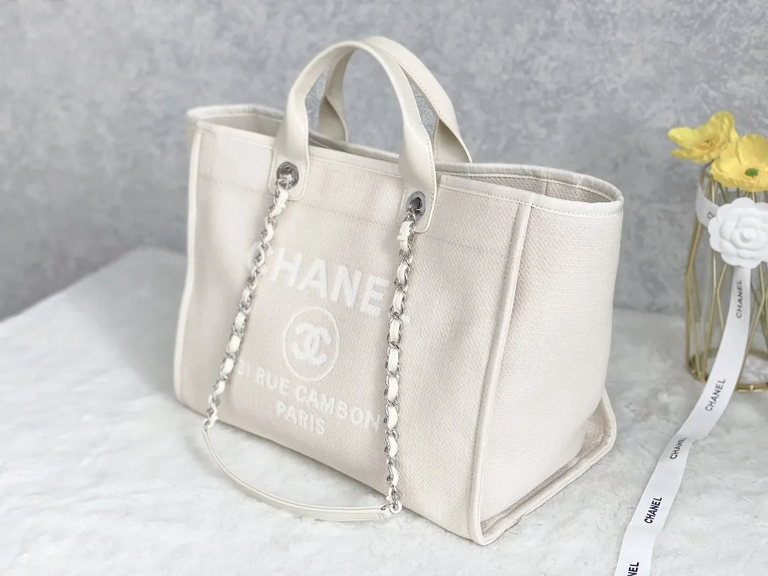 Chanel Shopping Small Tote Bag / Cream Silver Hardware - Image 7