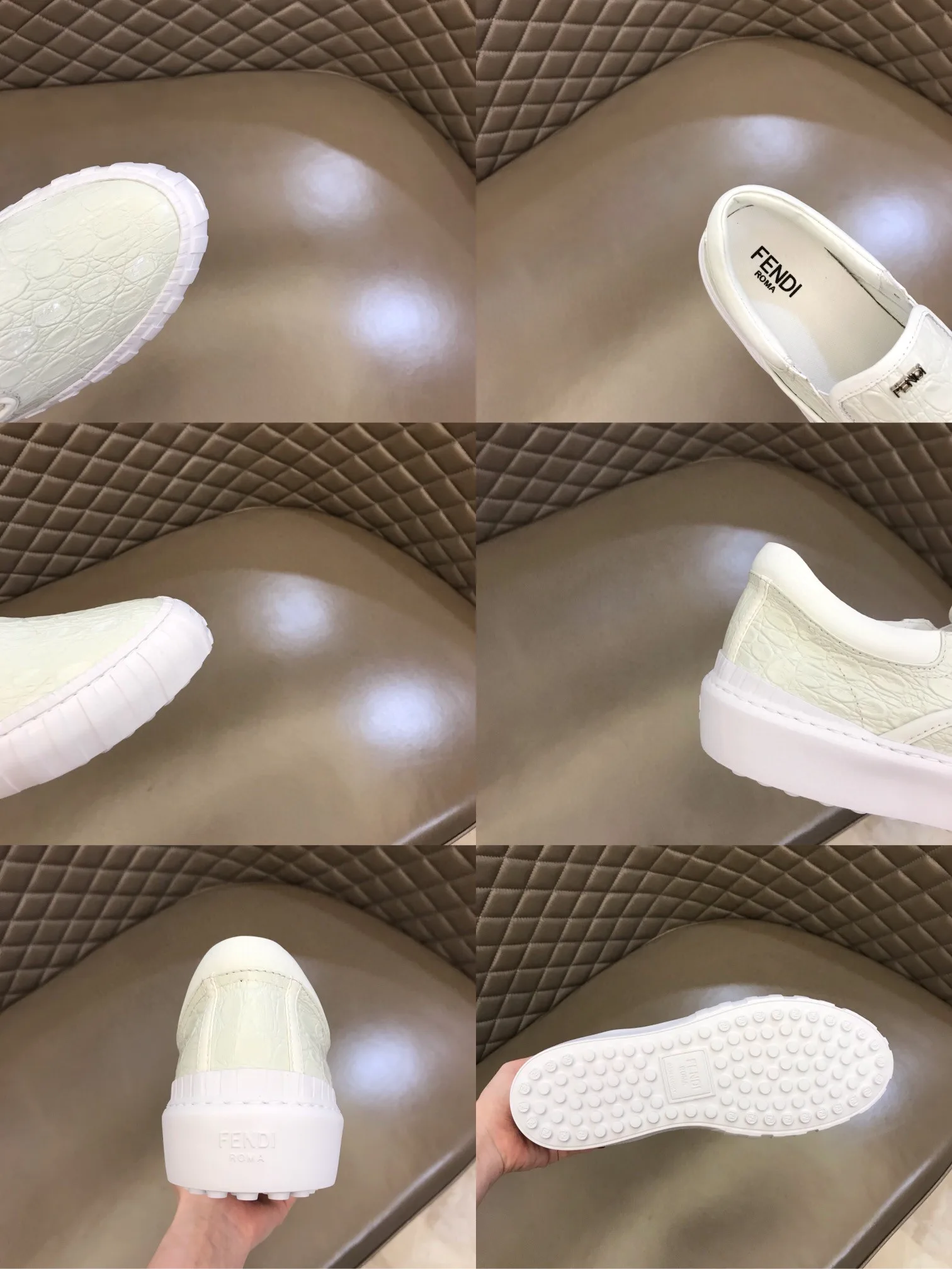 Fendi Force Slip On Sneakers White 7E1454 - Image 8