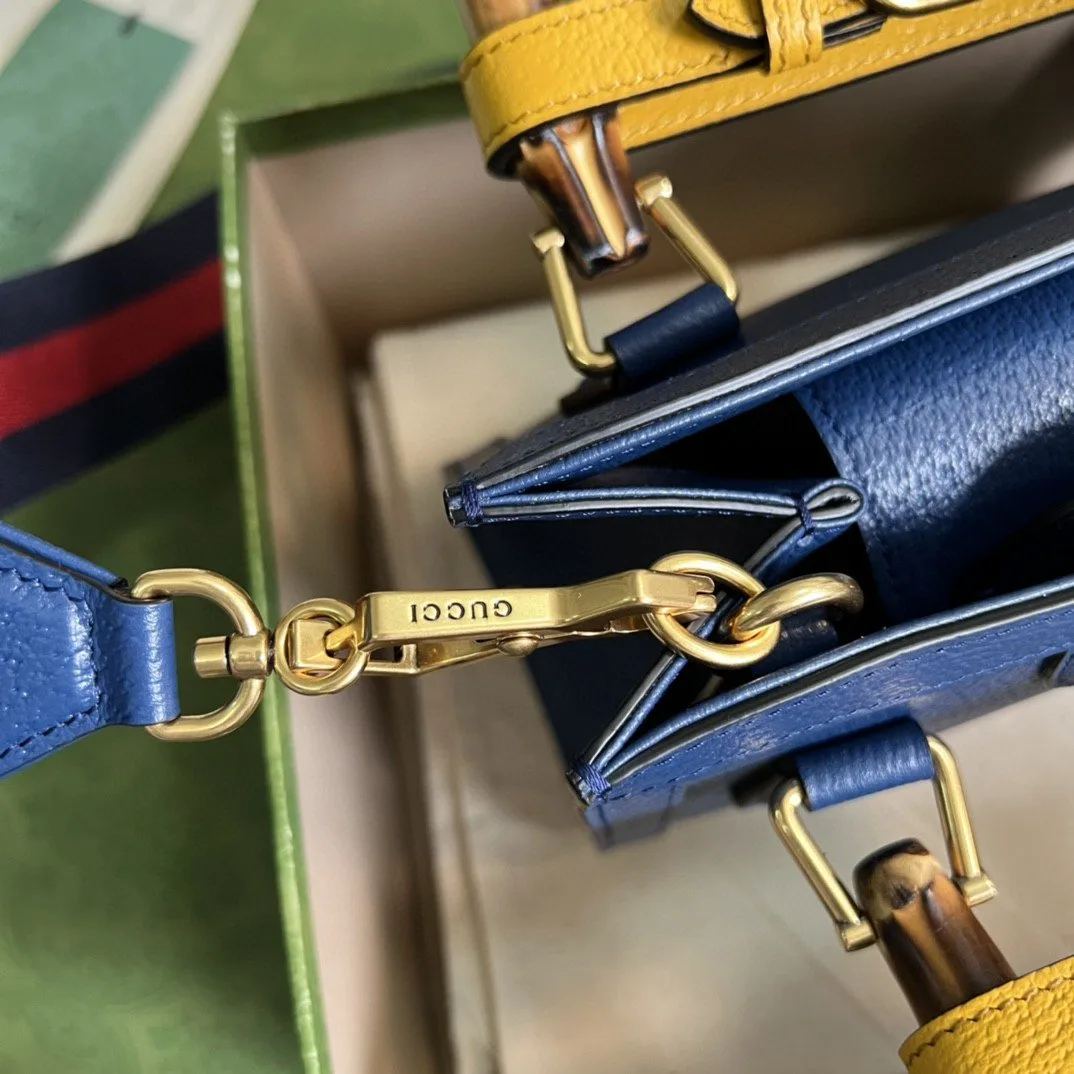 Gucci Diana Mini Tote Bag Canvas Lining Blue / GG - Image 5