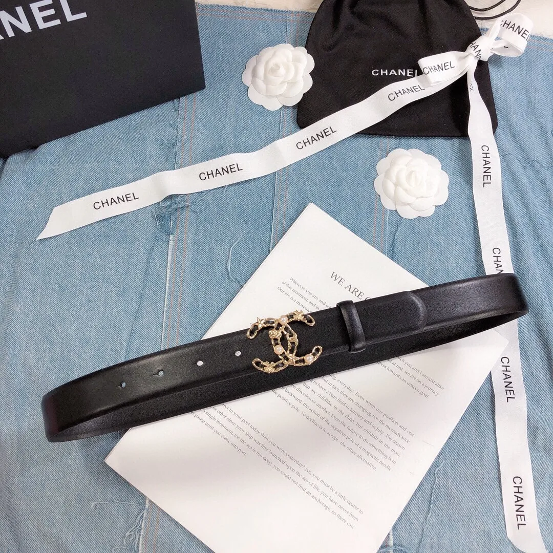 Chanel Belt With Double C Buckle Black Gold Toned Hardware Women - Image 5