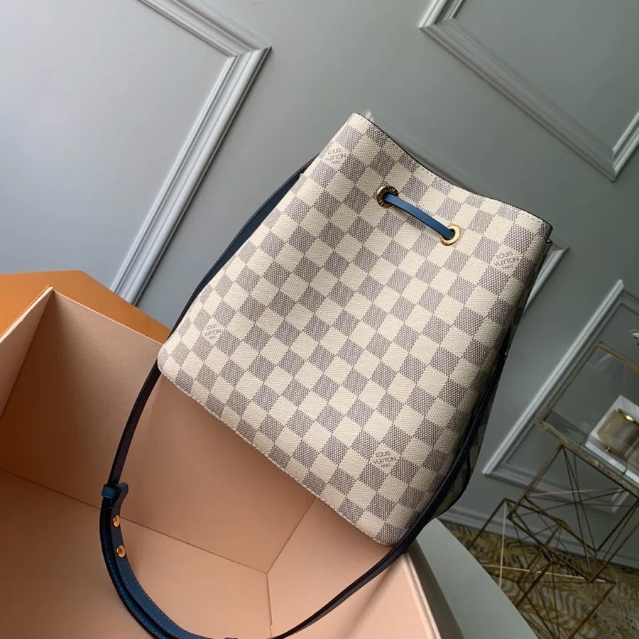 Louis Vuitton NeoNoe MM Bucket Bag Damier Azur Canvas Bleuet Blue - Image 4