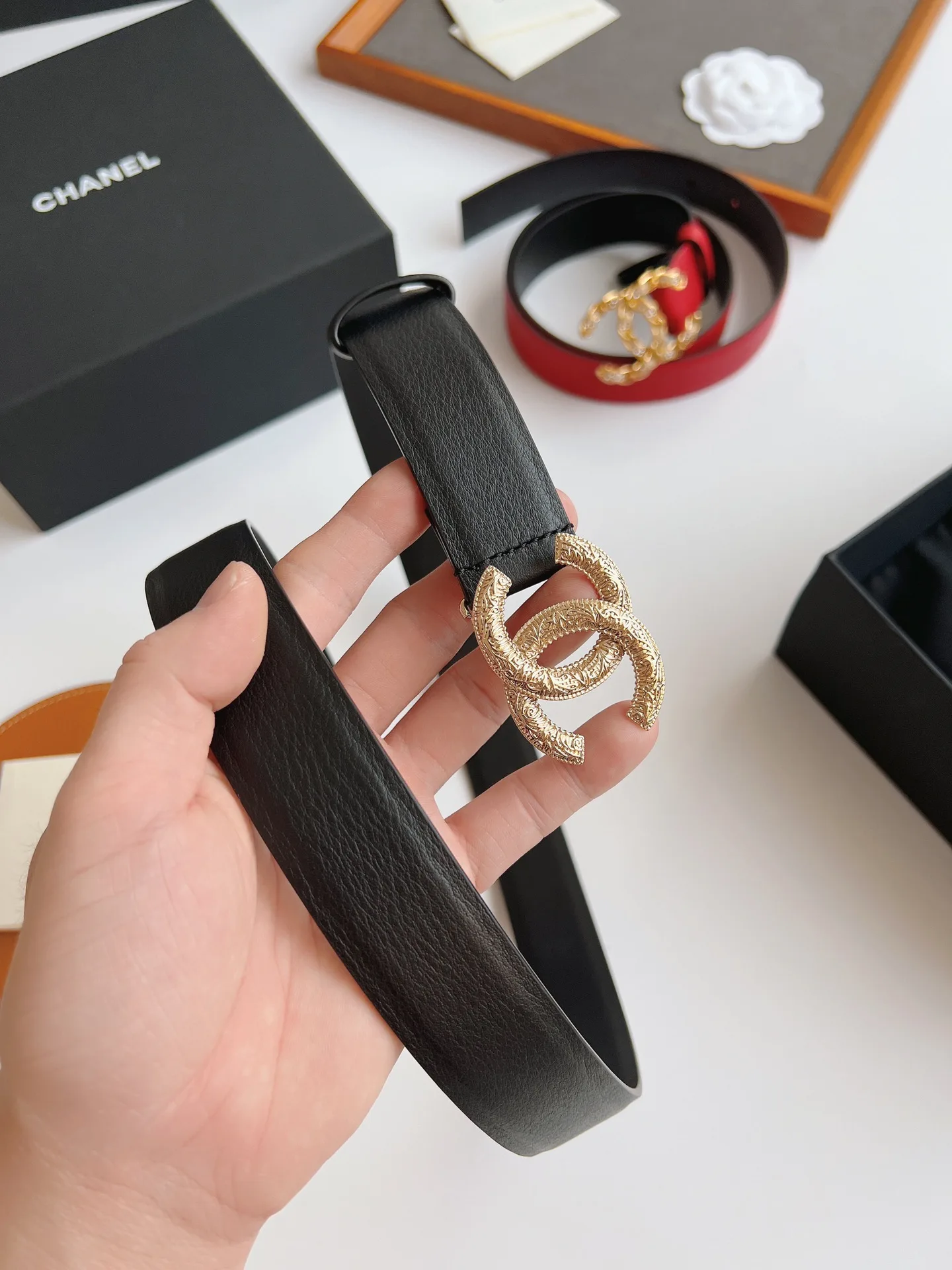 Chanel Attach Stone Metal CC Belt Black - Image 7