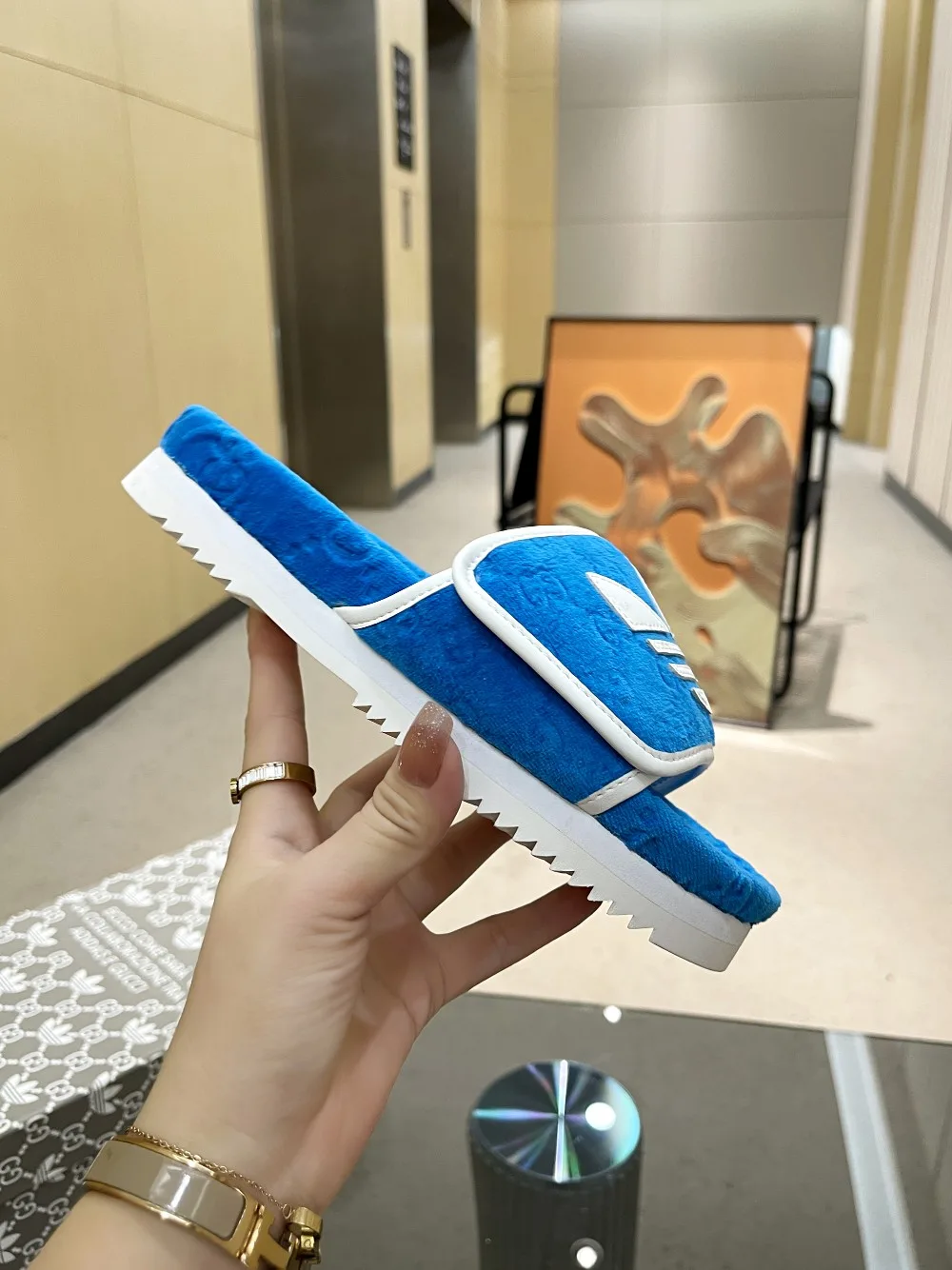 Alternative view of Gucci x Adidas Women’s GG Platform Sandal Blue