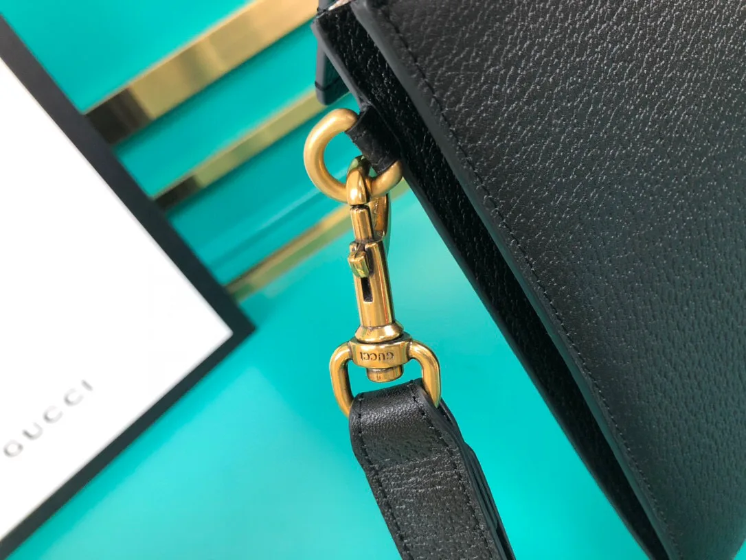Alternative view of Gucci Animalier Pouch Black with Bee Detail , Men’s Pouch / GG