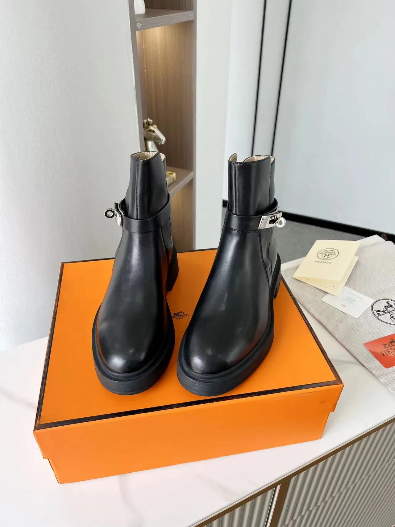 Hermes Veo Ankle Boots Black , Shoes - Image 9