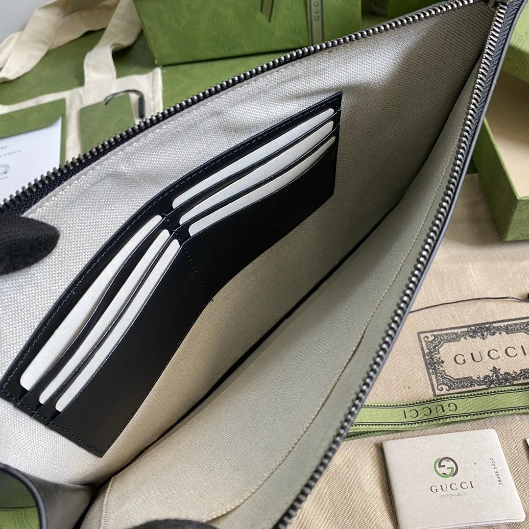 Gucci Marmont Pouch / Black Silver Toned Hardware GG - Image 10