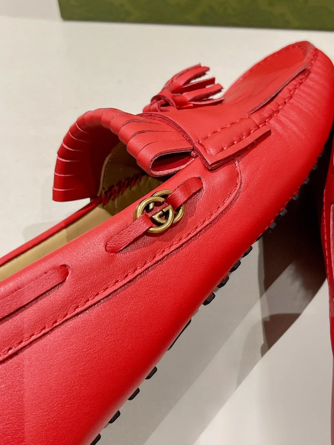 Gucci Men’s Loafer With Driver Interlocking G Red - Image 9
