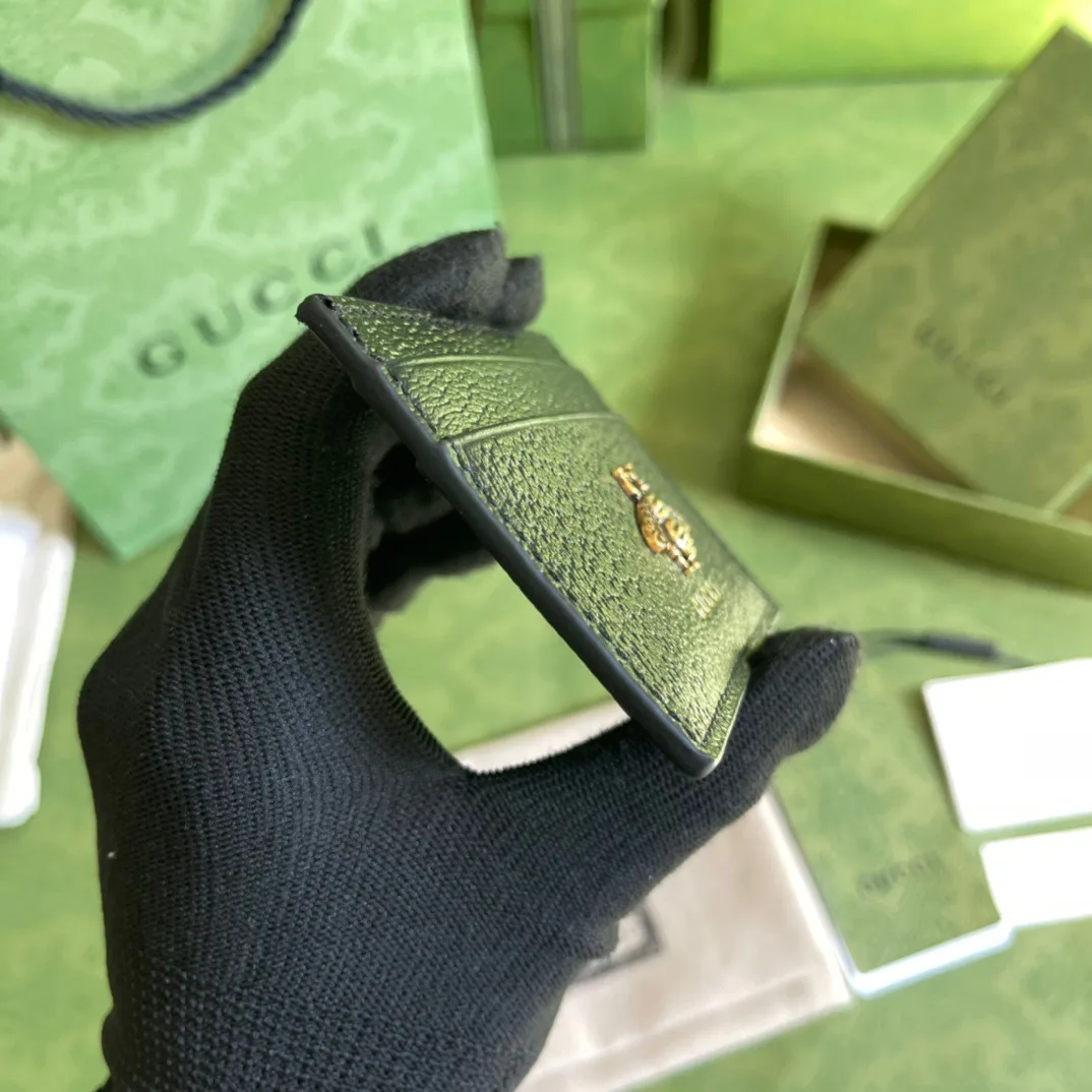 Alternative view of Gucci Animalier Card Case Black with Metal Bee / GG