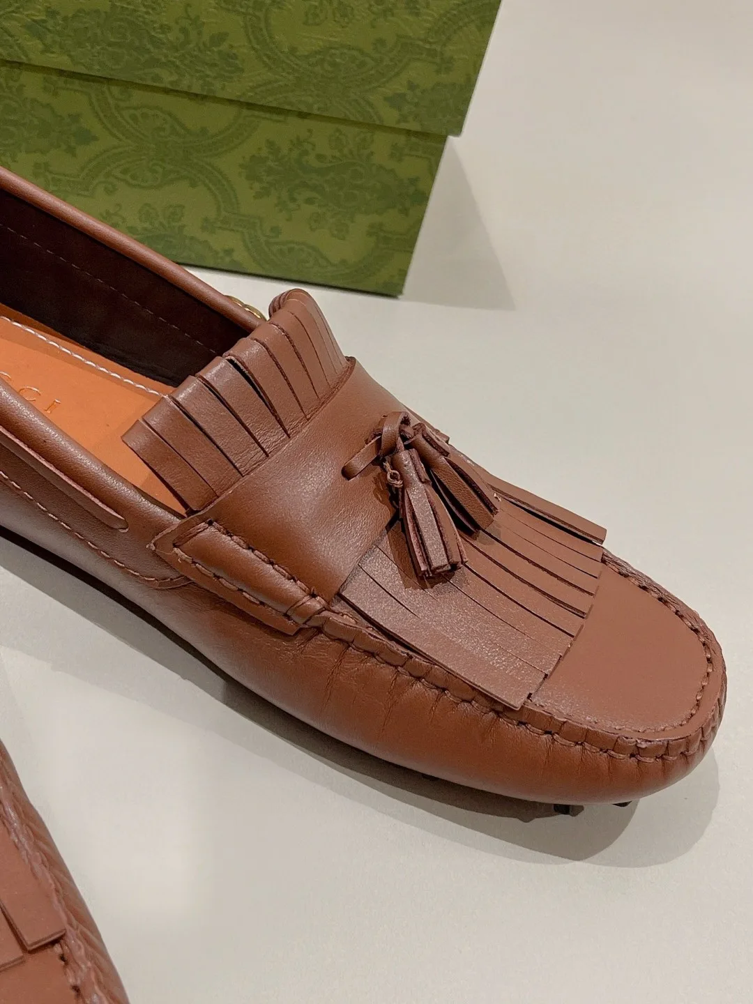 Gucci Men’s Loafer With Driver Interlocking G Brown - Image 9
