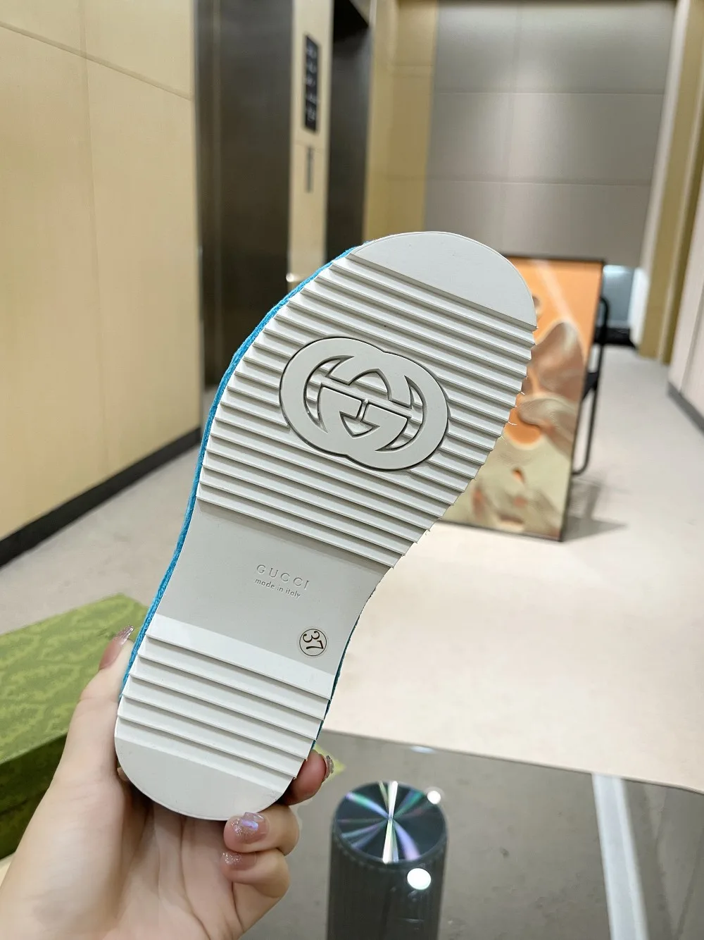 Gucci Women’s GG Platform Sandal Light Blue - Image 3