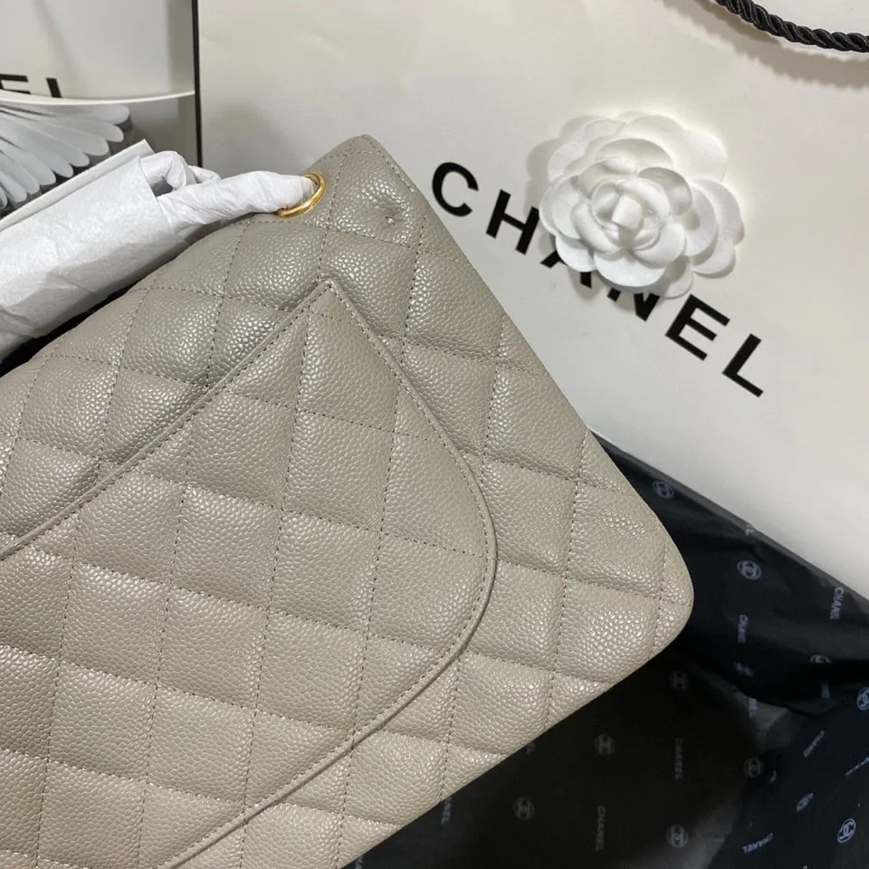 Alternative view of Chanel Classic Flap Bag Large Crossbody / Grey Gold Hardware