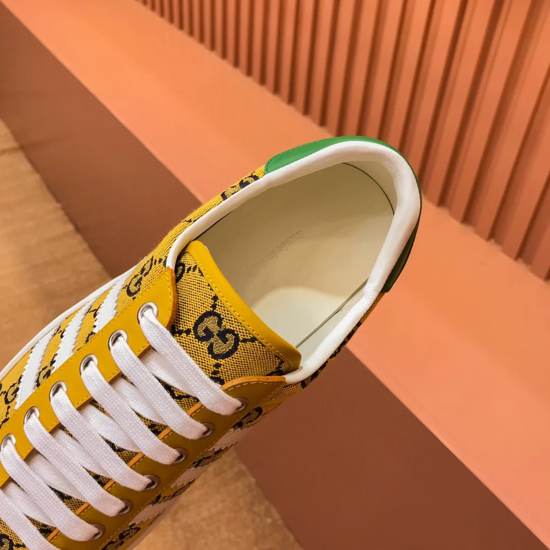 Gucci x Adidas Men’s With GG Sneakers Yellow - Image 3
