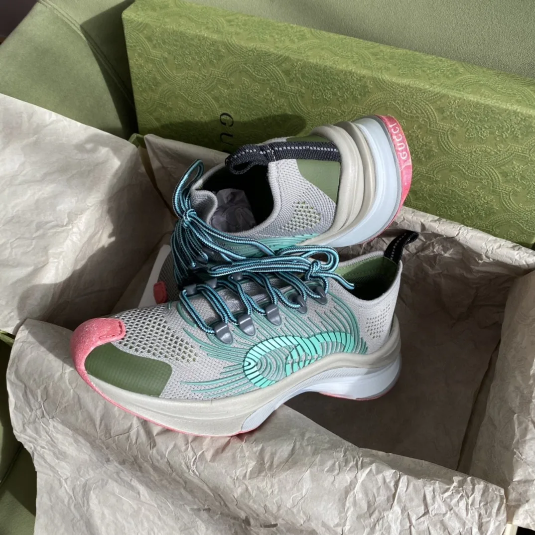Gucci Run Men’s Sneaker Gray Orange - Image 9