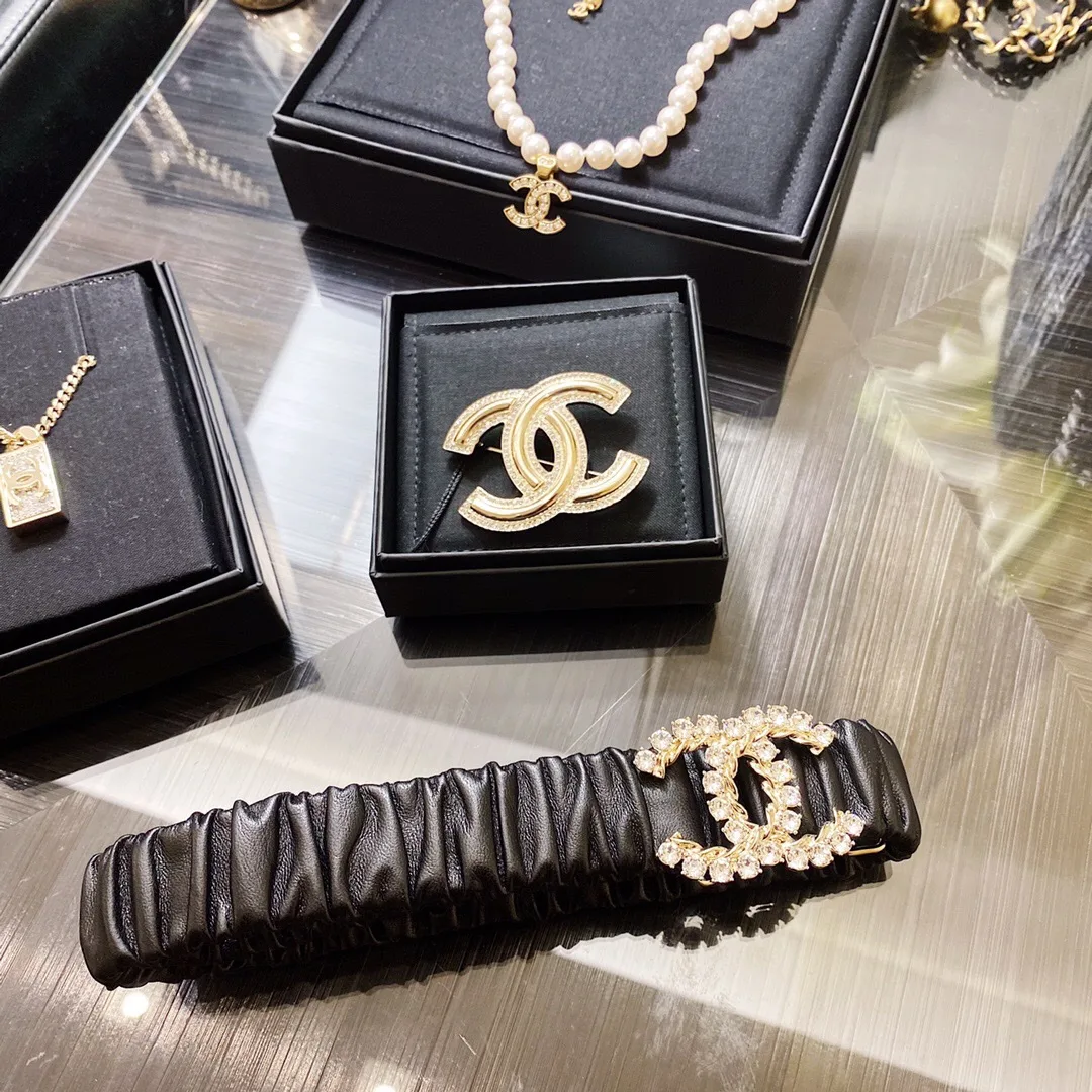 Chanel Twinkle Stone Interlocking C Buckle Belt Black - Image 6