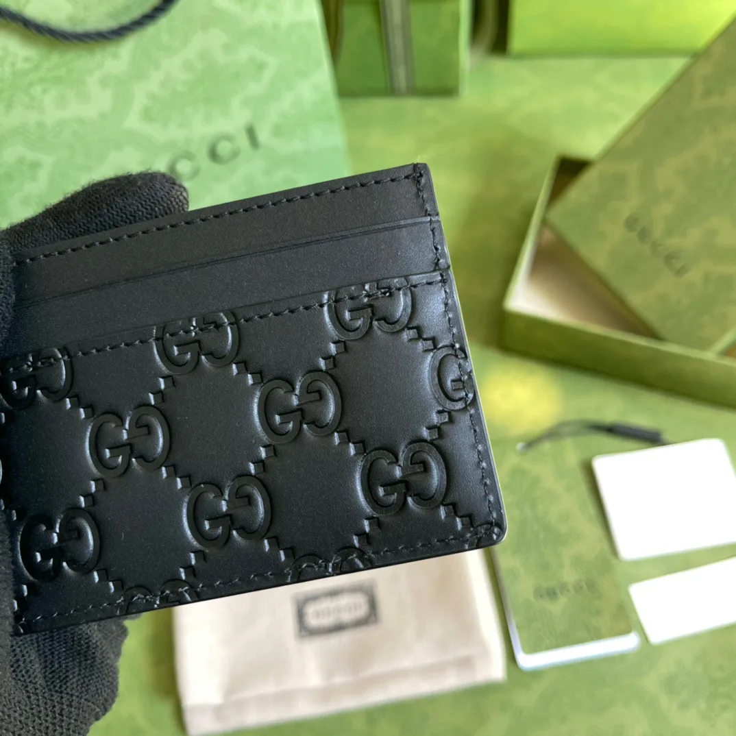 Gucci Card Case Black Metal Hardware / GG - Image 5