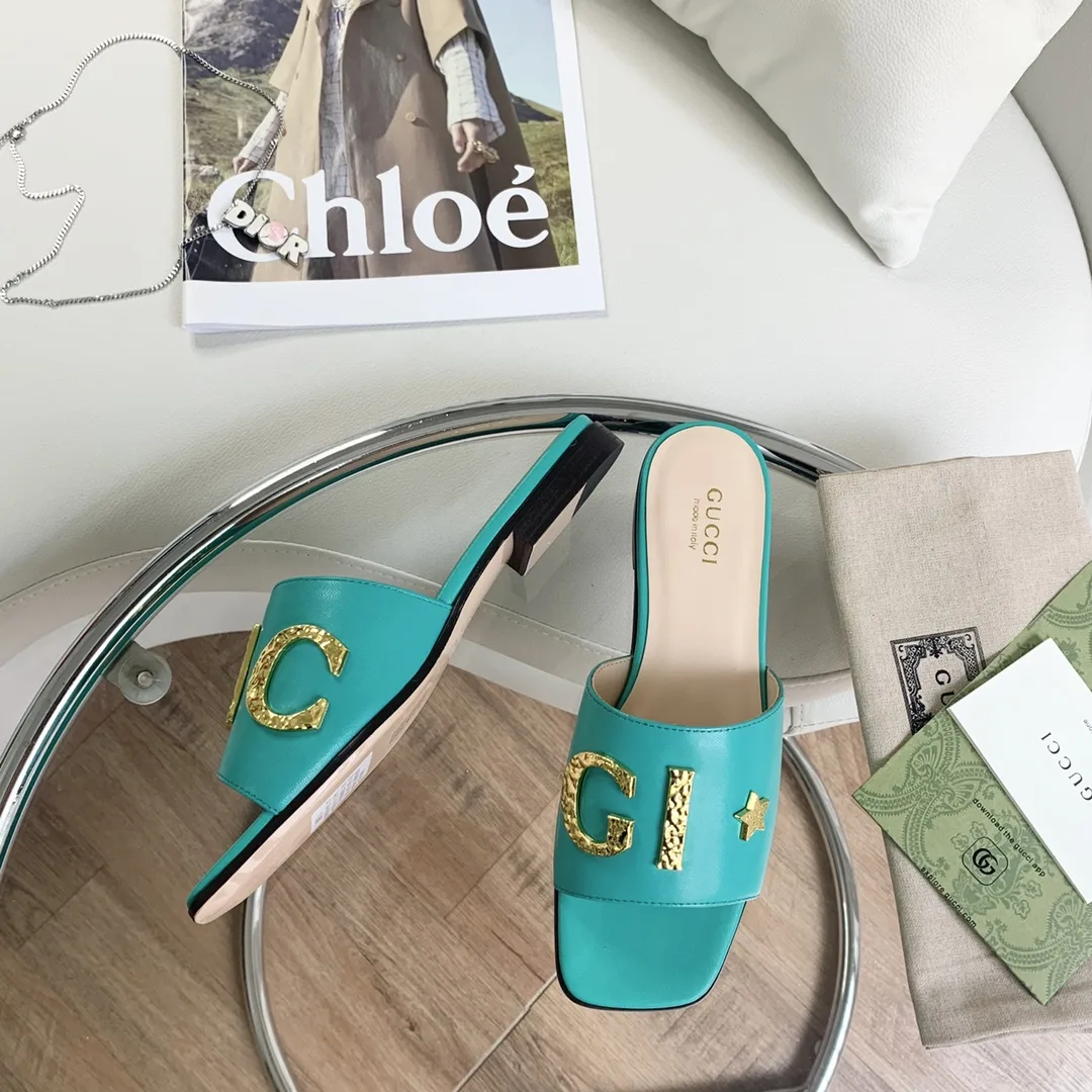 Gucci Women’s ‘Gucci’ Slide Jade Green - Image 4