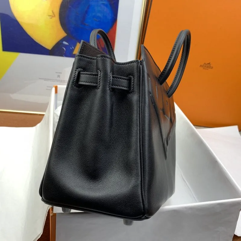 Hermes Birkin Top Handle Bag / Etoupe Shadow Black - Image 2