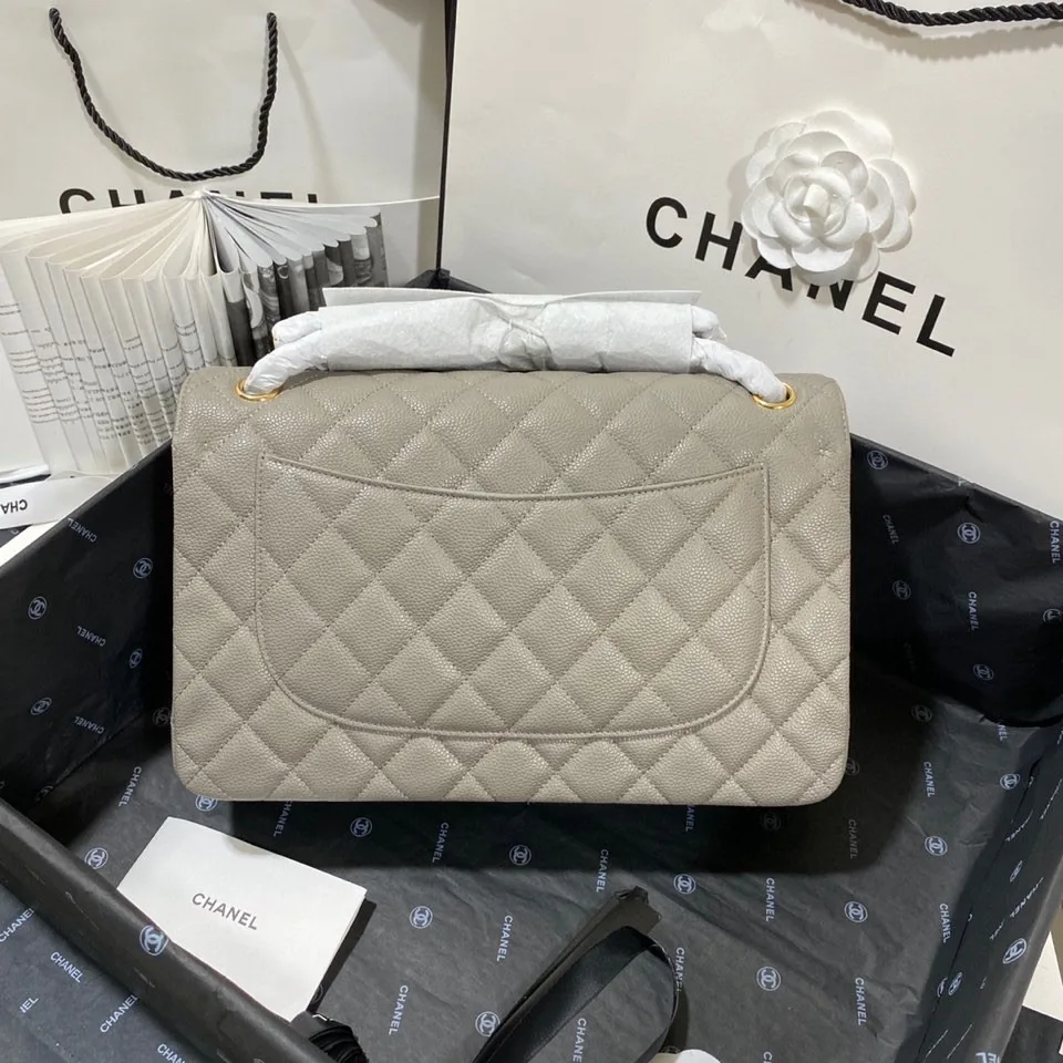 Chanel Classic Flap Bag Large Crossbody / Grey Gold Hardware - Image 3