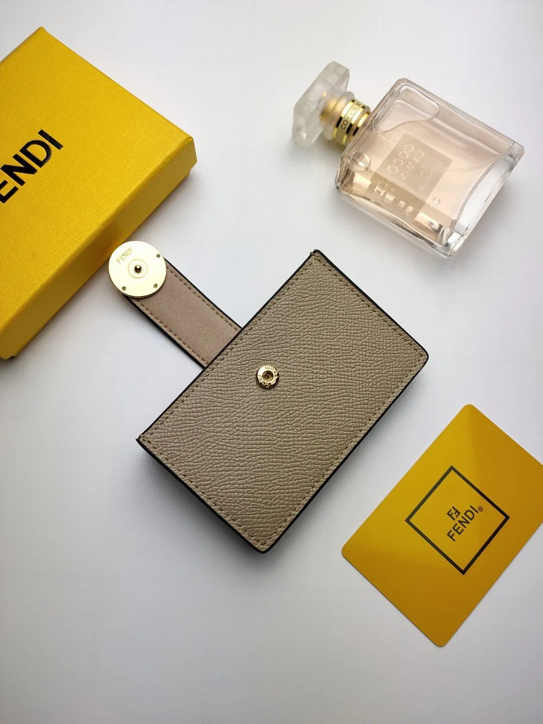 Alternative view of Fendi Card Holder Light Grey With Light Grey Gusseted Card Holder / FF 8M0301A18BF0E65