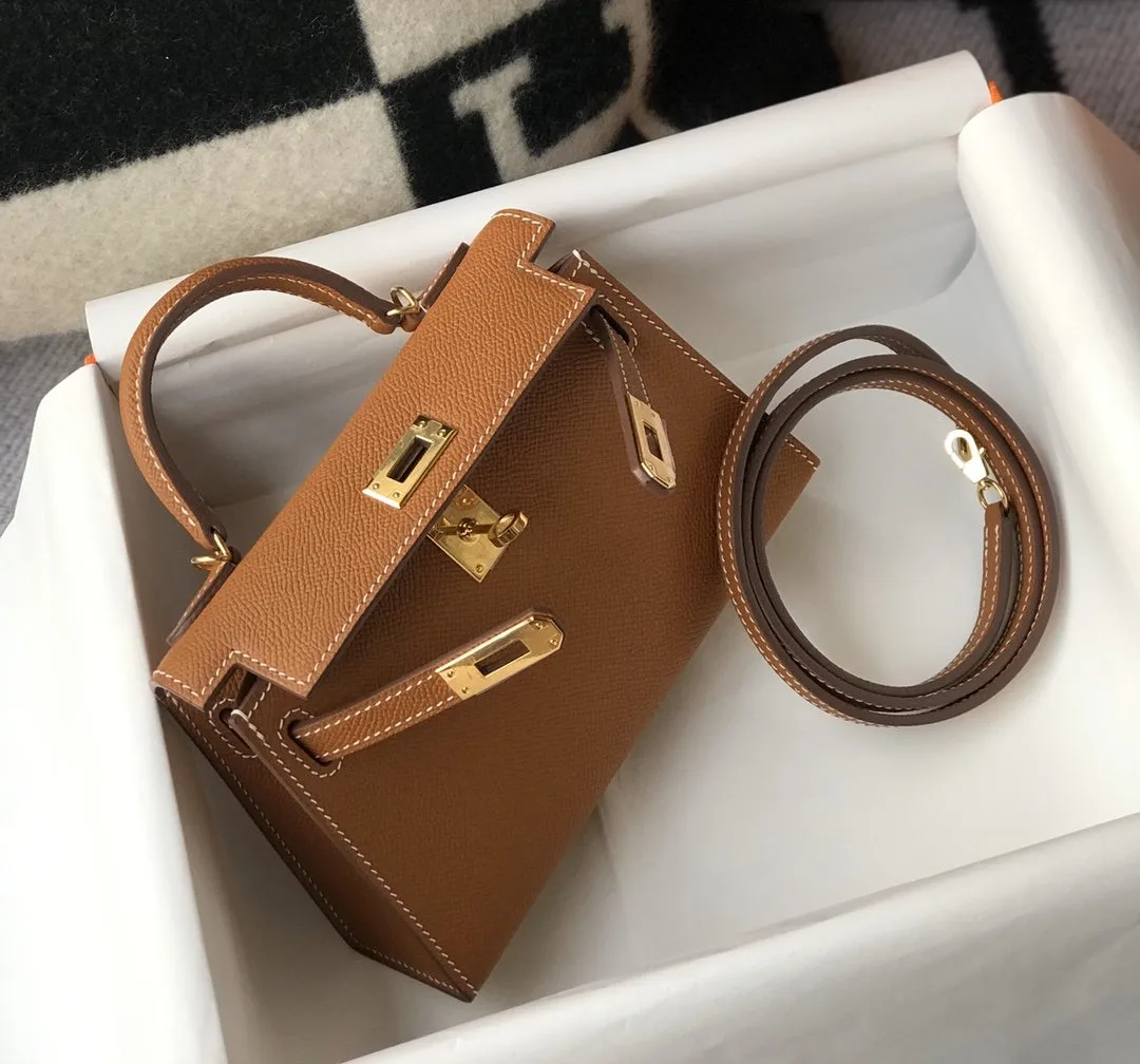 Hermes Mini Kelly 19 Sellier Epsom Brown Bag - Image 5