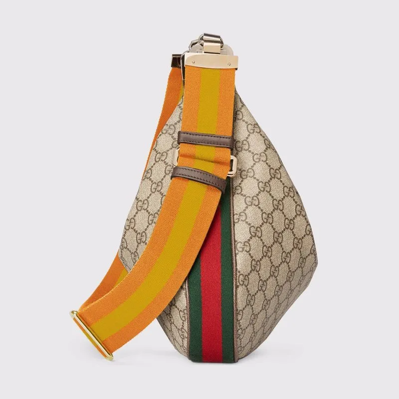 Gucci Atache Large Shoulder Bag / Beige And Multicolor - Image 6