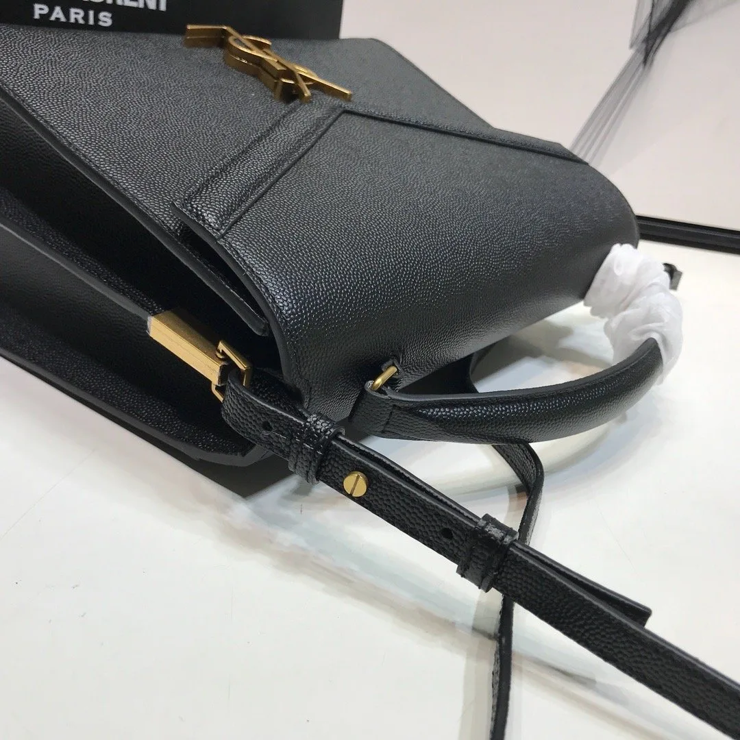 Saint Laurent Cassandra Medium Top Handle Bag In Grain Black / YSL - Image 2