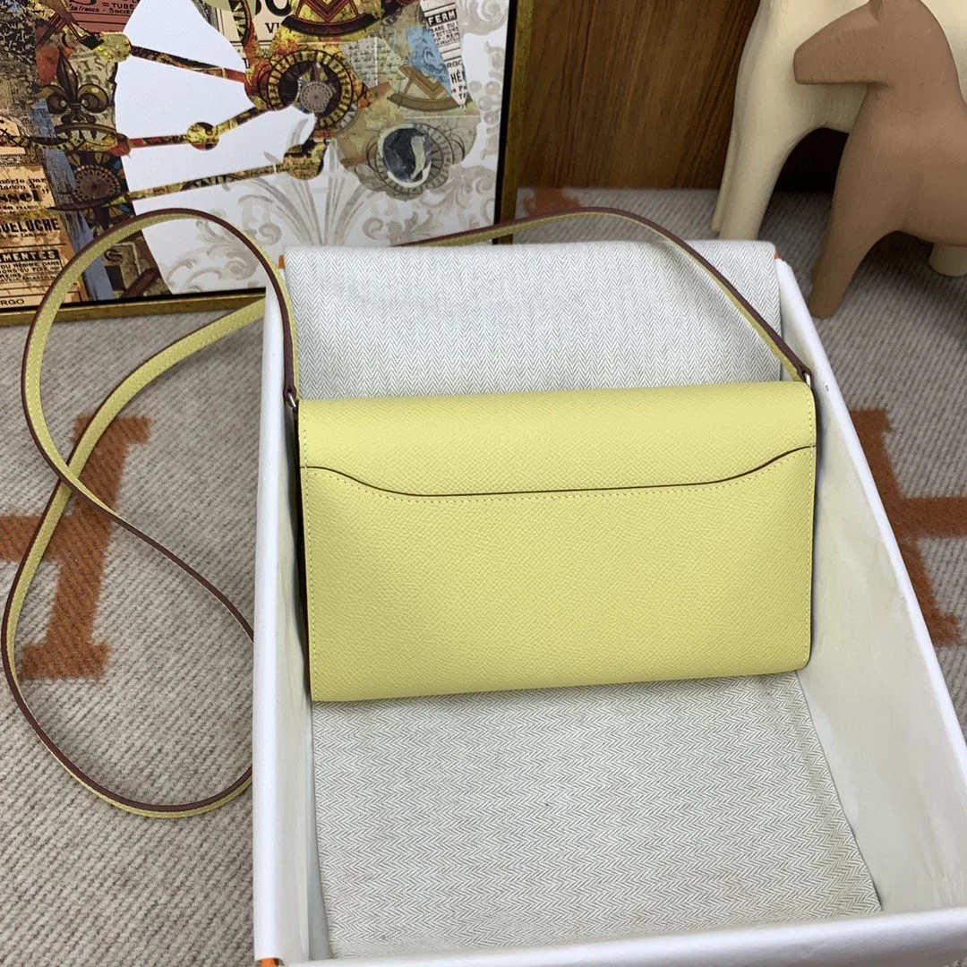 Hermes Constance Long Togo Wallet Yellow, Silver Toned Hardware Bag - Image 5