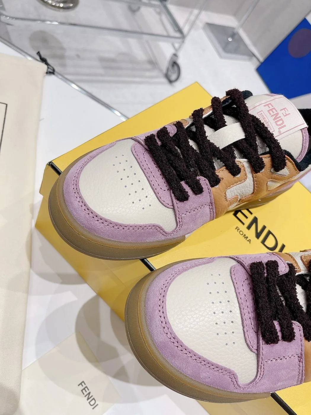 Fendi Match Pink Low Tops 8E8252AI1NF1H1C - Image 4