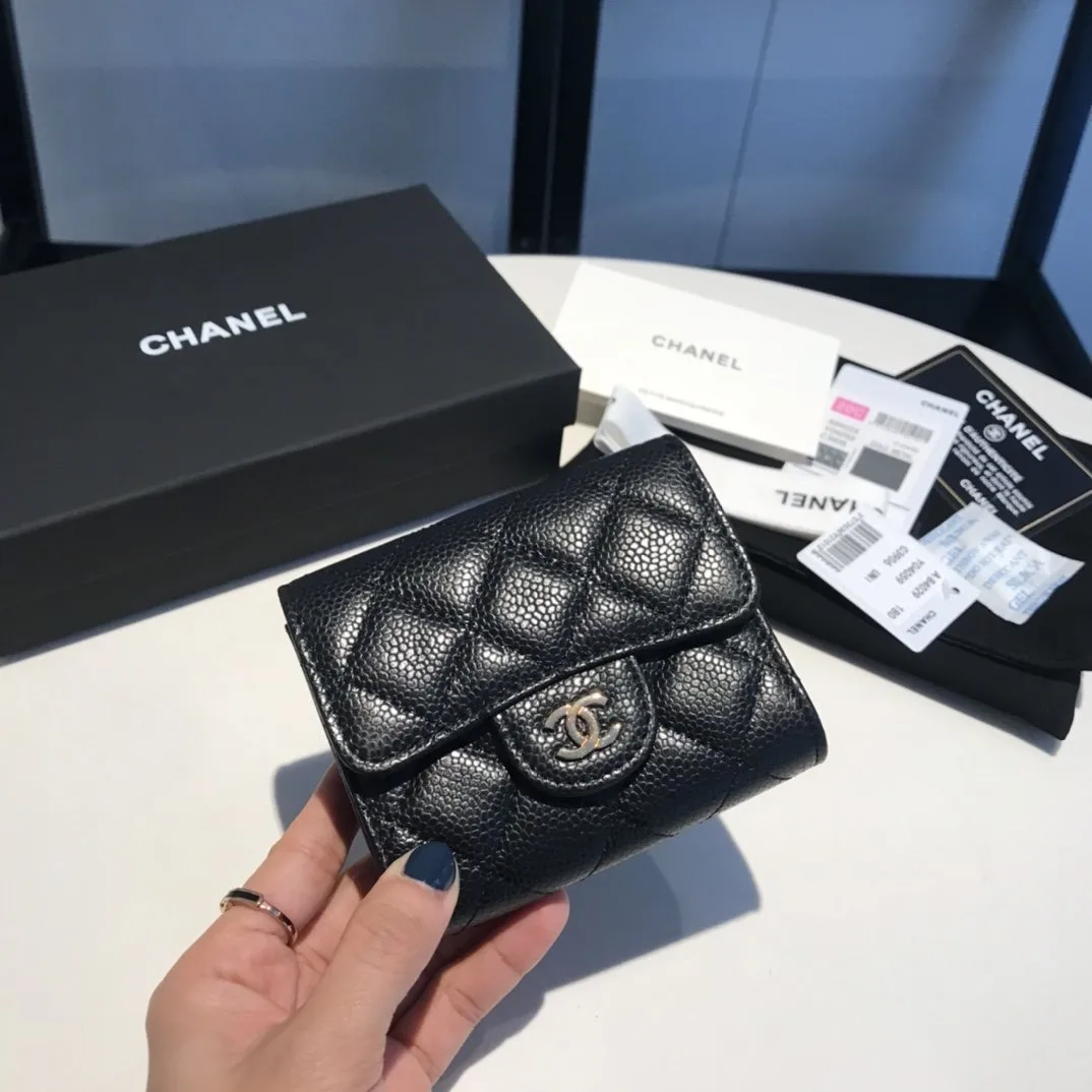 Chanel 2.55 Flap Card Holder / Gold Toned Hardware Light Pink - Image 9