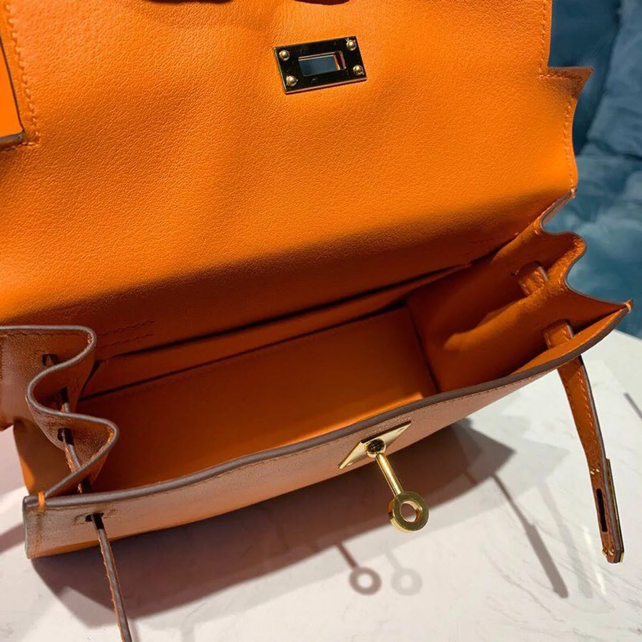 Hermes Kelly Danse II Bag Swift Orange Gold Hardware / - Image 4