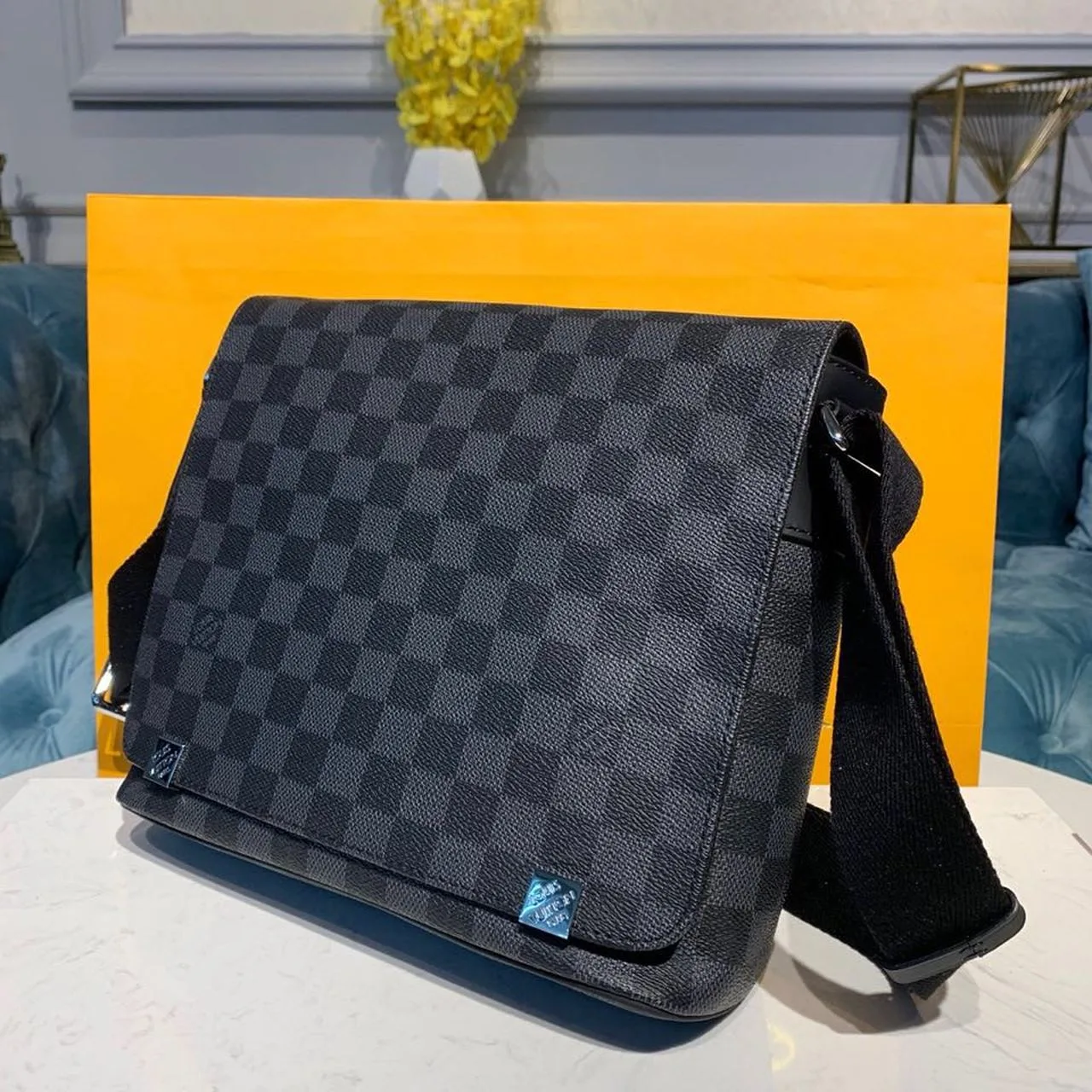 Louis Vuitton District PM Crossbody Bag / Damier Graphite Canvas Silver Hardware - Image 3