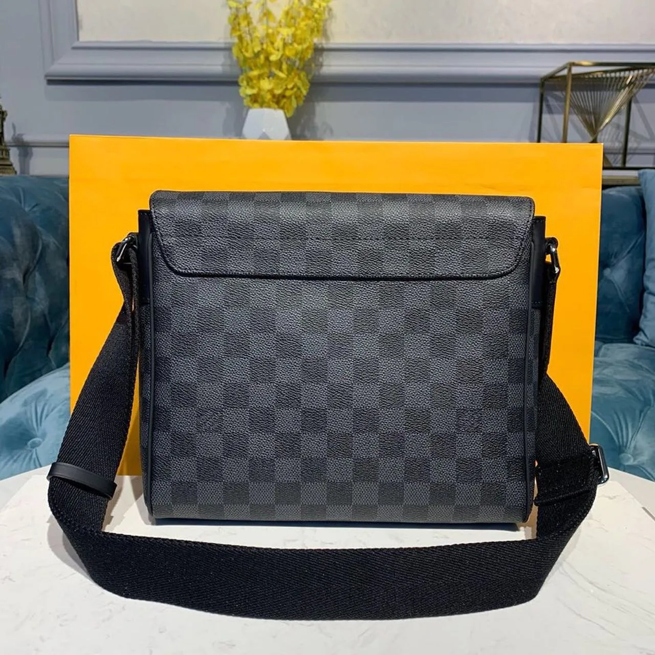 Louis Vuitton District PM Crossbody Bag / Damier Graphite Canvas Silver Hardware - Image 4