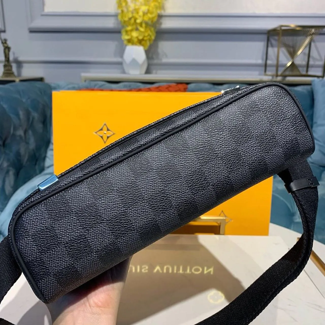 Louis Vuitton District PM Crossbody Bag / Damier Graphite Canvas Silver Hardware - Image 5