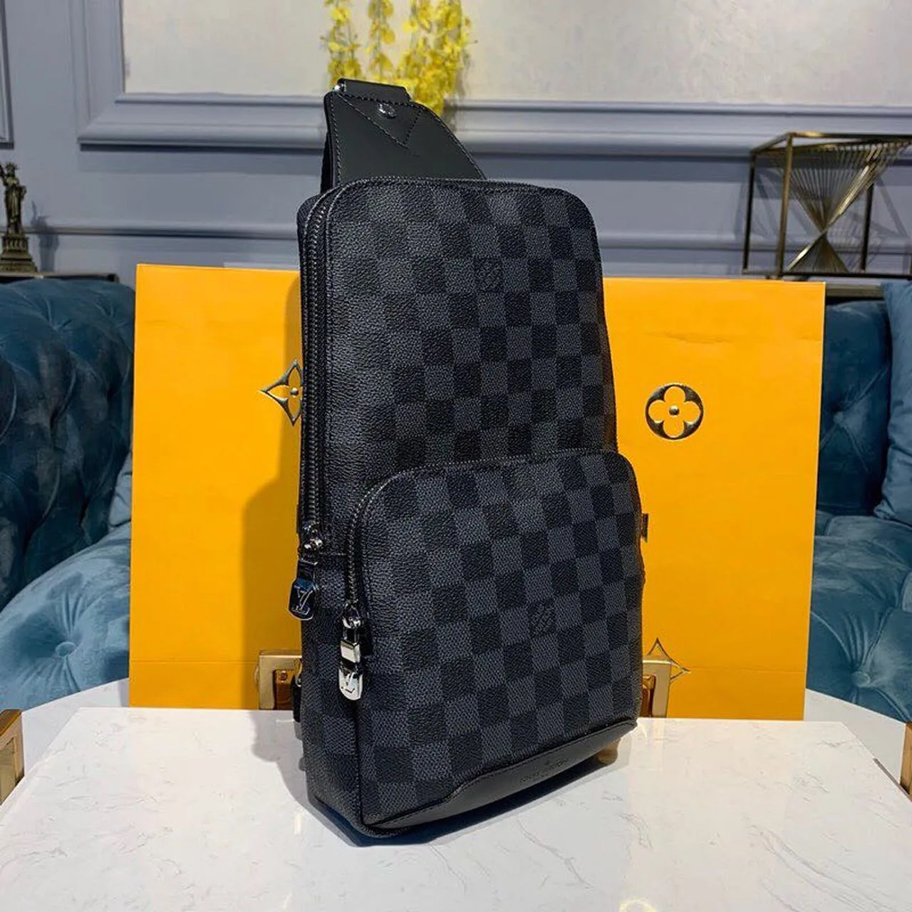 Louis Vuitton Avenue Sling Bag Damier Graphite Canvas Spring/Summer Collection , Black - Image 3